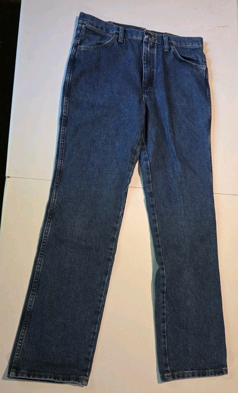 Wrangler 936GBK Cowboy Cut Jeans 33x32 Men’s Slim Straight Dark Wash Western